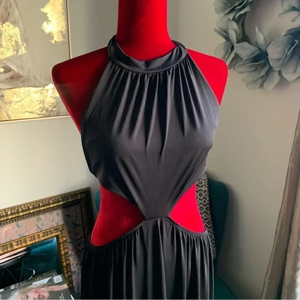 FASHION NOVA BLACK CUTOUT MAXI DRESS
